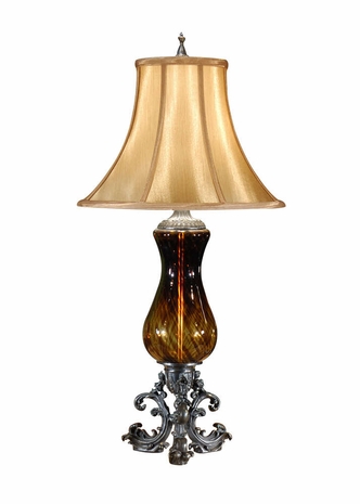 1082 Wildwood Lamps Tortoise Glass Lamp