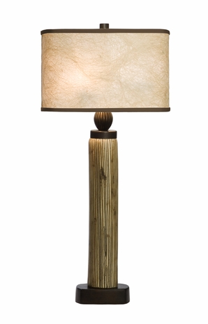 1083-ASL-2047 Thumprints Lighting Calico Grooved Ceramic Table Lamp