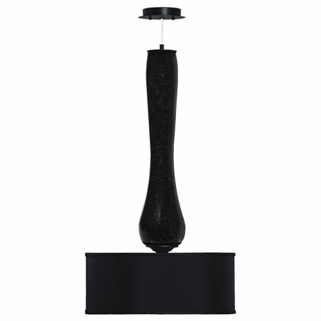 1089-ASL-2053 Thumprints Moondust Pendant Light - Black with Bronze Flecks and Satin Black Accents Finish and Black Textured Vinyl Hardback with Acrylic Diffuser Shade