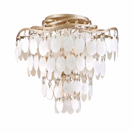 109-34-CPL Corbett Lighting Dolce 4 Lt. Semi Flush with Champagne Leaf Finish
