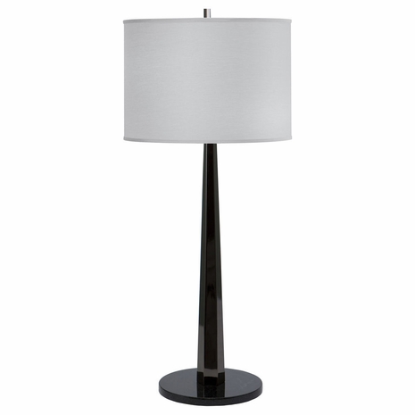 1091-ASL-2107 Thumprints Obsidian Metal Table Lamp in Black Nickel with Linen Hardback Shade