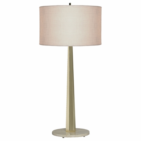 1092-ASL-2168 Thumprints Citrine Metal Table Lamp in Brass with Linen Hardback Shade