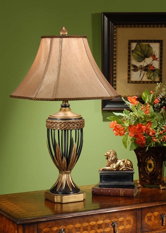 1092 Wildwood Lamps Leaves On Cage Lamp
