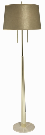 1095-ASL-2059 Thumprints Citrine - Floor Lamp with Steel with Plated brass finish, Travertine Marble sub-base