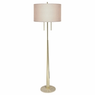 1095-ASL-2169 Thumprints Citrine- Floor Lamp  Metal and Travertine Floor Lamp in Brass with Off White Linen Hardback Shade