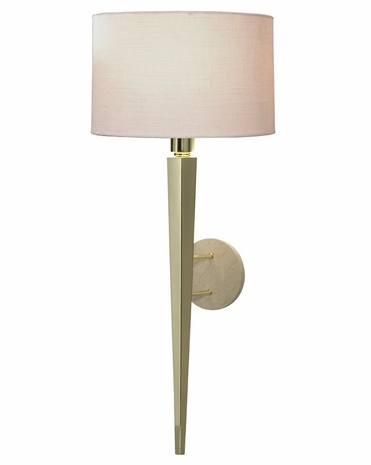 1098-ASL-2170 Thumprints Citrine Wall Sconce - Brass Finish and Off White Linen Hardback Shade