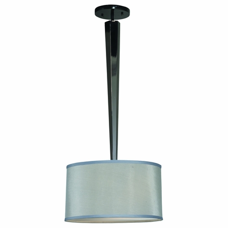 1100-ASL-2064 Thumprints Obsidian- Pendant  Metal and Black Granite Pendant Light in Black Nickel with Gray Mesh Hardback with Acrylic Diffuser Shade