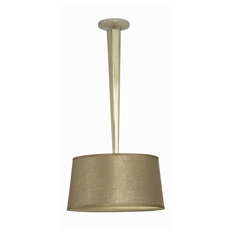 1101-ASL-2065 Thumprints Citrine- Pendant  Metal and Travertine Pendant Light in Brass with Gold Linen Hardback with Acrylic Diffuser Shade