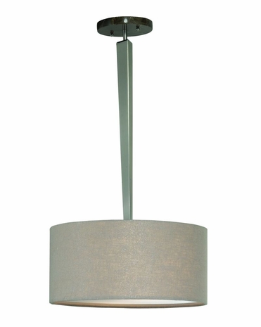 1102-ASL-2066 Thumprints Tigers Eye Pendant Light - Brushed Nickel Finish and Silver Linen Hardback with Acrylic Diffuser Shade
