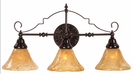 1108 Framburg Lighting American Vintage Three-Light Bath Fixture in Mahogany Bronze