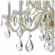 1112-PB-CL-S Crystorama Traditional Crystal 12 Light Swarovski Strass Crystal Polished Brass Chandelier