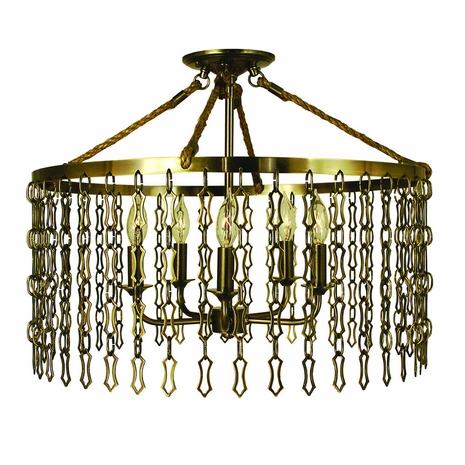 1116 Framburg Lighting American Vintage Large Hanging Lantern in Mahogany Bronze