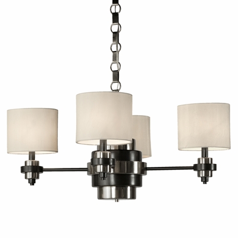 1117-C10-2084 Thumprints Manhattan - Chandelier with Plated Steel with Oil rubbed bronze (almost black) & nickel finish