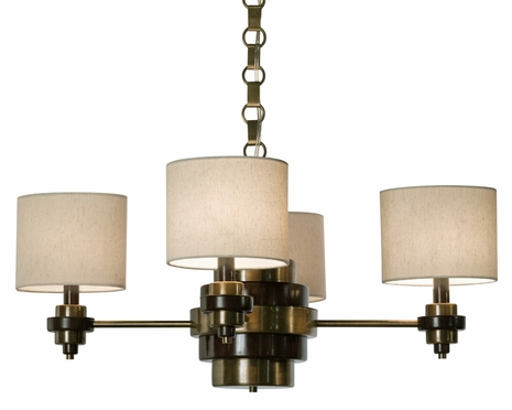 1120-C10-2087 Thumprints Bombay - Chandelier with Plated Steel with antique crass & brown finish