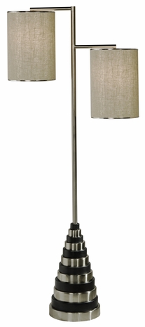 1122-ASL-2089 Thumprints Orthos - Floor Lamp with Plated Steel with Oil rubbed bronze (almost black) & nickel finish