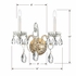 1122-PB-CL-MWP Crystorama Traditional Crystal 2 Light Hand Cut Crystal Polished Brass Sconce