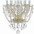 1129-PB-CL-MWP Crystorama Traditional Crystal 5 Light Hand Cut Crystal Polished Brass Mini Chandelier