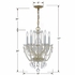 1129-PB-CL-MWP Crystorama Traditional Crystal 5 Light Hand Cut Crystal Polished Brass Mini Chandelier