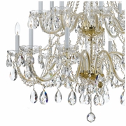 1139-PB-CL-MWP Crystorama Traditional Crystal 16 Light Hand Cut Crystal Polished Brass Chandelier