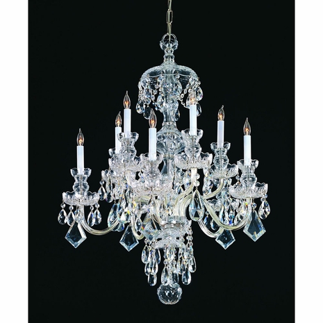 1140-CH-CL-MWP Crystorama Traditional Crystal 10 Light Hand Cut Crystal Polished Chrome Chandelier