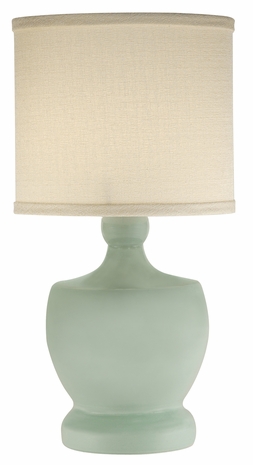1146-ASL-2104 Thumprints Fleur de Lis Seafoam - Mini Lamp with Ceramic mini lamp glazed seafoam