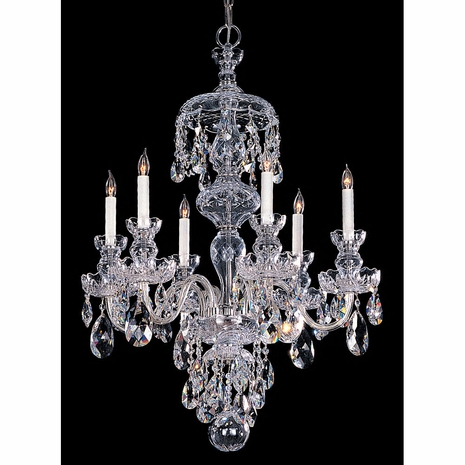 1146-CH-CL-MWP Crystorama Traditional Crystal 6 Light Polished Chrome Hand Cut Crystal Chandelier
