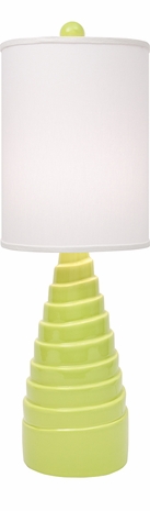 1154-ASL-2111 Thumprints Spiral-Lime with High gloss Lime glaze