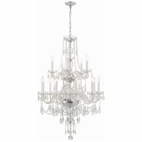 1155-CH-CL-MWP Crystorama Traditional Crystal 15 Light Hand Cut Crystal Polished Chrome Chandelier