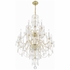 1155-PB-CL-MWP Crystorama Traditional Crystal 15 Light Hand Cut Crystal Polished Brass Chandelier