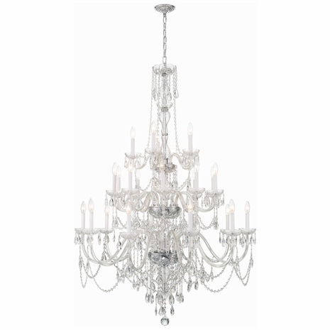 1156-CH-CL-MWP Crystorama Traditional Crystal 25 Light Hand Cut Crystal Polished Chrome Chandelier