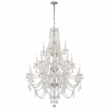 1157-CH-CL-MWP Crystorama Traditional Crystal 20 Light Hand Cut Crystal Polished Chrome Chandelier