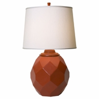 1167-ASL-2124 Thumprints Jewel - Poppy  Cast Metal Table Lamp in Satin Poppy with White Silk Hardback Shade