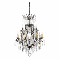 1179 Wildwood Iron/Lead Crystal Bronze/Clear Esmerado Chandelier (Sm)