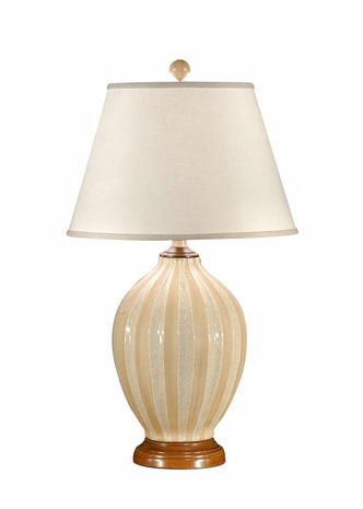 11830 Wildwood Lamps Creamy Lines Lamp with Hand Colored Porcelain