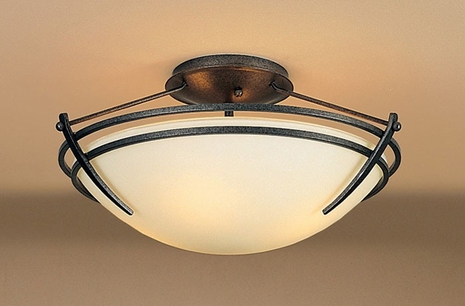 12-4412-10-G47-R Hubbardton Forge Presidio Tryne Wrought Iron Semi-Flush Ceiling Light (Return Product)