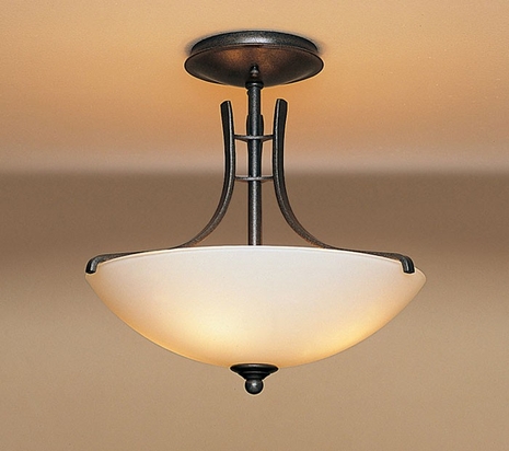 12-6422-10-G48-R Hubbardton Forge Presidio Sweep Wrought Iron Semi-Flush (Return Product)