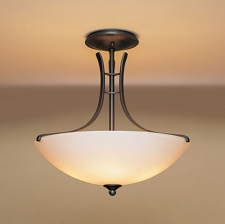 12-6432-05-G52-R Hubbardton Forge Presidio Sweep Wrought Iron Semi-Flush (Return Product)