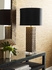 12576 Cheryl Luckett 31.5in. Ceramic Ujamaa Lamp - Brown with Silkette Shade and Hand Painted/Clear Finish