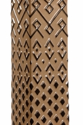 12576 Cheryl Luckett 31.5in. Ceramic Ujamaa Lamp - Brown with Silkette Shade and Hand Painted/Clear Finish