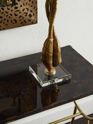 12581-2 Cheryl Luckett 35in. Composite/Steel Pomp and Circumstance Lamp with Silkette Shade and Gold/Clear Finish