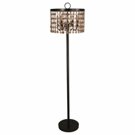 1265-ASL-2180 Thumprints Naomi - Floor Metal with Mica and Crystal Accents Floor Lamp in Mahogany Bronze with Metal Shade