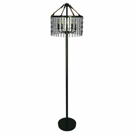 1272-ASL-2187 Thumprints Warwick - Floor Metal Floor Lamp in Mahogany Bronze with Metal Shade