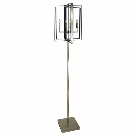 1288-ASL-2197 Thumprints Symmetry - Floor Metal Floor Lamp in Polished Nickel with Metal Shade