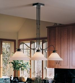 13-2123-20-D Hubbardton Forge Prairie Adjustable Three-Light Wrought Iron Pendant Display Light