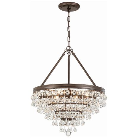 136-VZ Crystorama Calypso 6 Light Crystal Teardrop Vibrant Bronze Chandelier