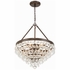 136-VZ Crystorama Calypso 6 Light Crystal Teardrop Vibrant Bronze Chandelier