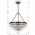 136-VZ Crystorama Calypso 6 Light Crystal Teardrop Vibrant Bronze Chandelier
