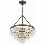 136-VZ Crystorama Calypso 6 Light Crystal Teardrop Vibrant Bronze Chandelier