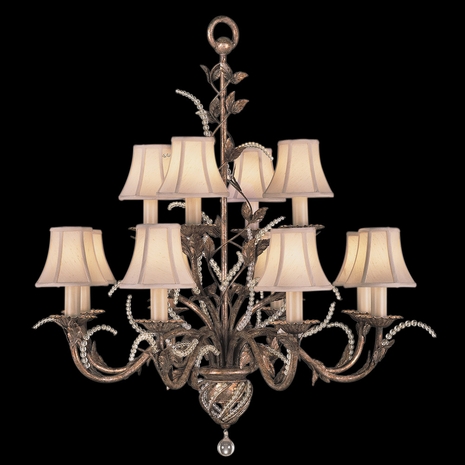 138540ST Fine Art Lamps 12 Light A Midsummer Nights Dream 35" Round Chandelier with Gold Finish