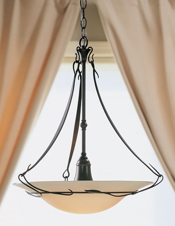14-6702 Hubbardton Forge Wrought Iron Leaf Pendant